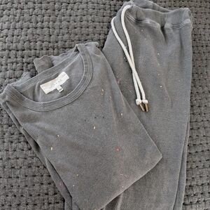 THE GREAT. Gray sweat pants and tshirt